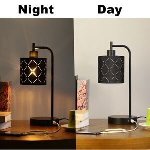 Modern Bedside Table Lamp with USB Ports | Stained Style Home Decor